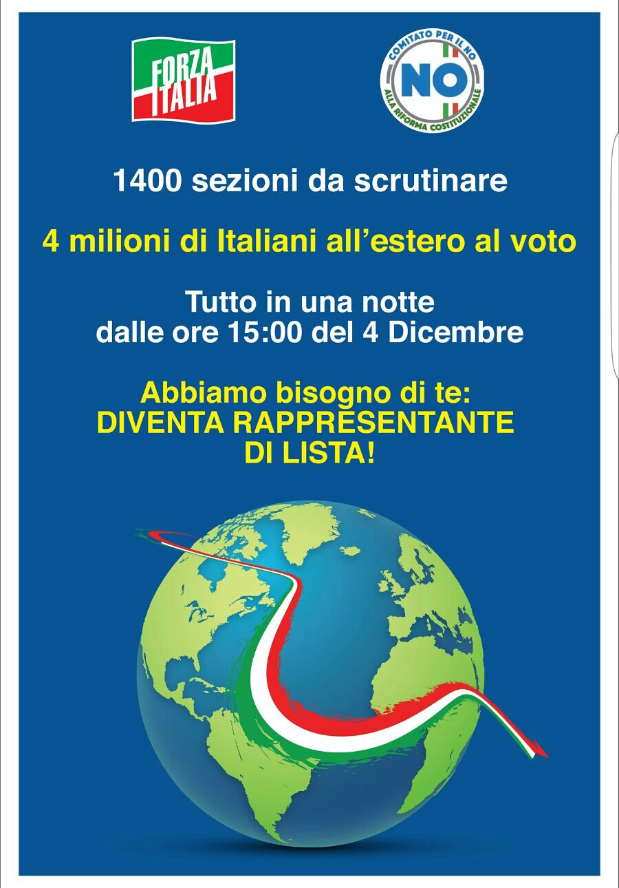 Abbiamo bisogno di te: diventa rappresentante di lista