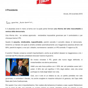 Lettera Berlusconi
